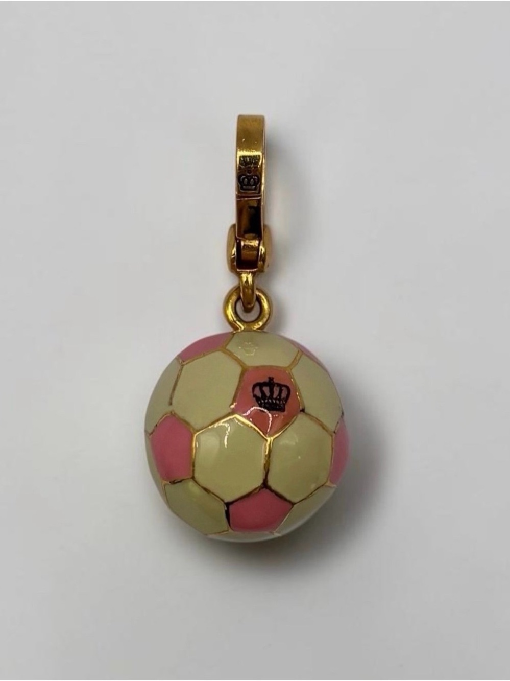 Juicy Couture Gold-Tone Pink Enamel Soccer Ball Charm